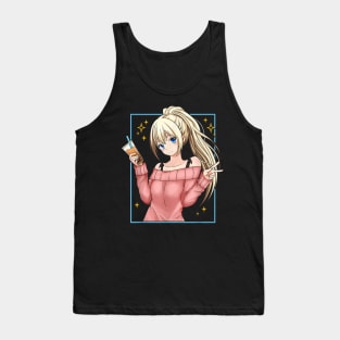 Bubble-Tea-Anime-Girl-Kawaii-Japanese-T-Shirt Tank Top